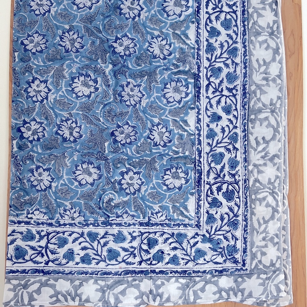 100% Cotton Hand Block Print Sarong Scarf Swim Coverup (22A)